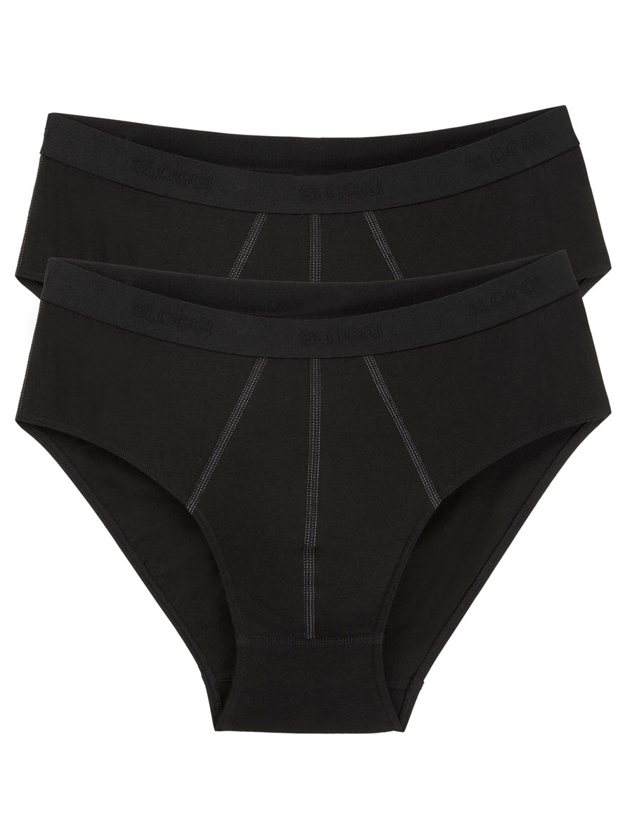 Sloggi Midi 2 Pack In black, Midi Briefs