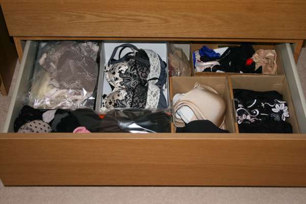 store underwear in shoe boxes